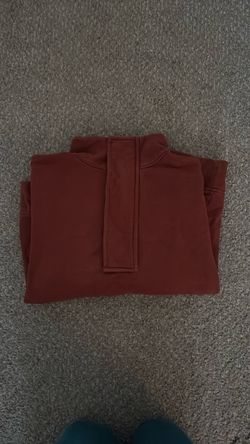 Rust Red Quarter-Zip Pullover Sweatshirt