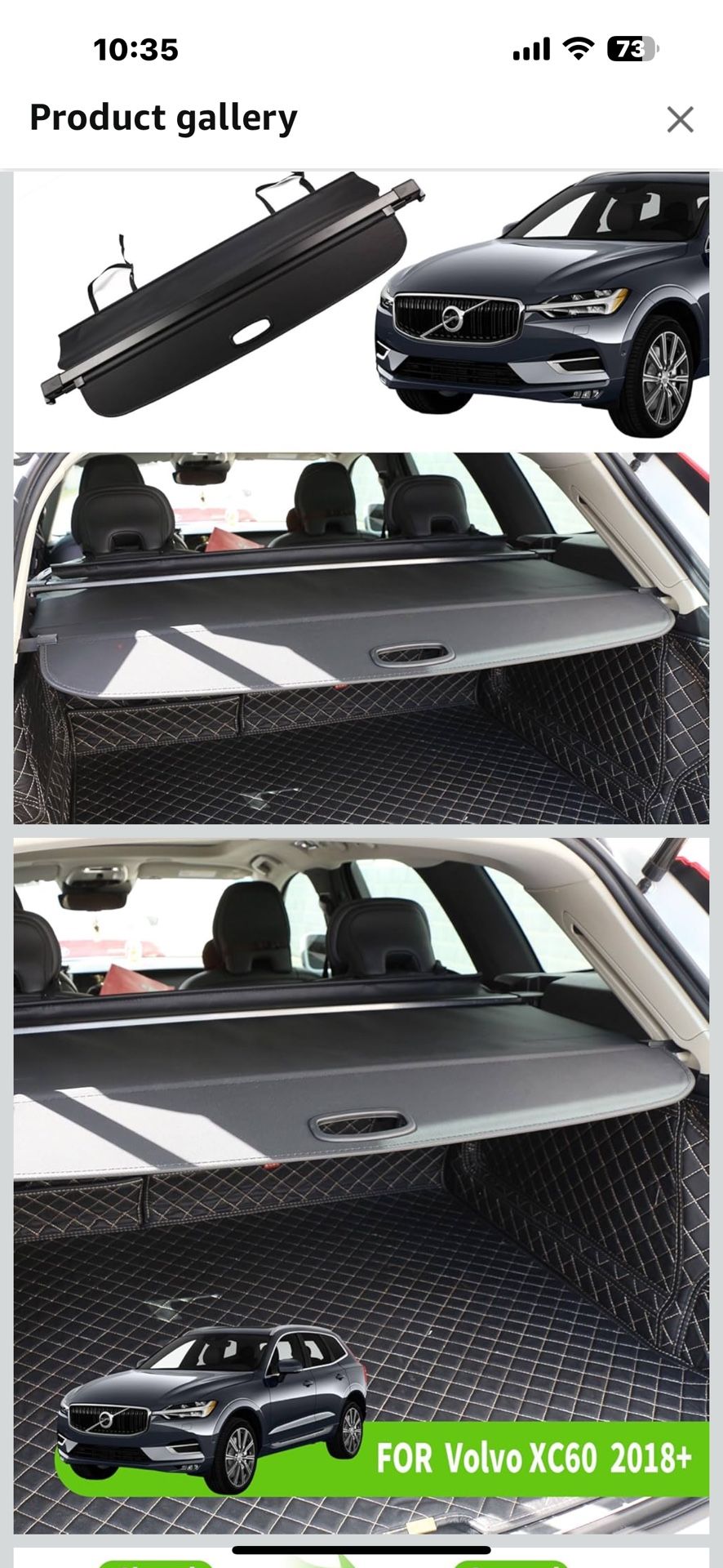 Cargo Cover for Volvo XC60 2018 2019 2020 2021 2022 2023 2024 2025 Rear Trunk Cover Without Any Gap