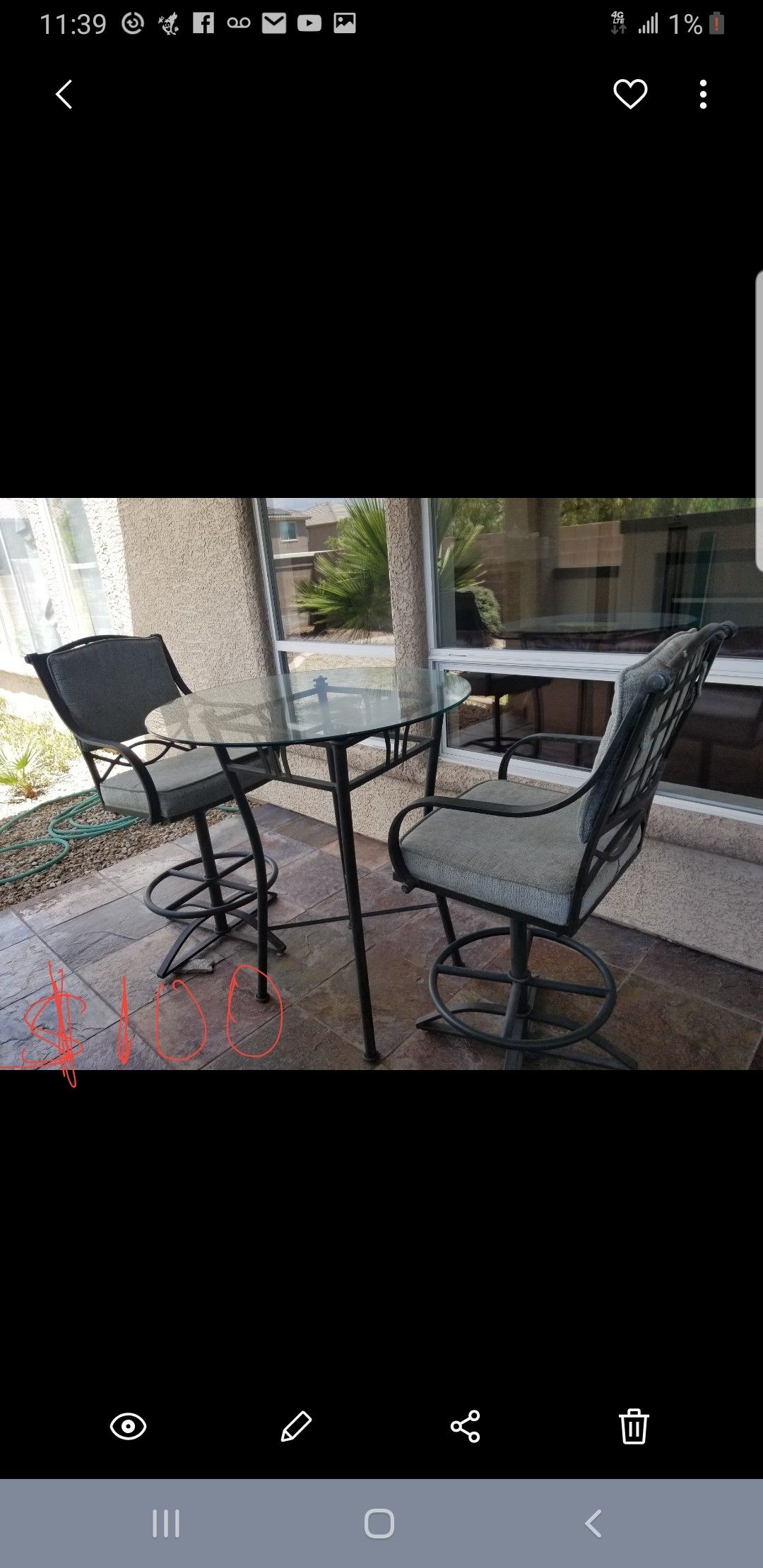 Patio table set