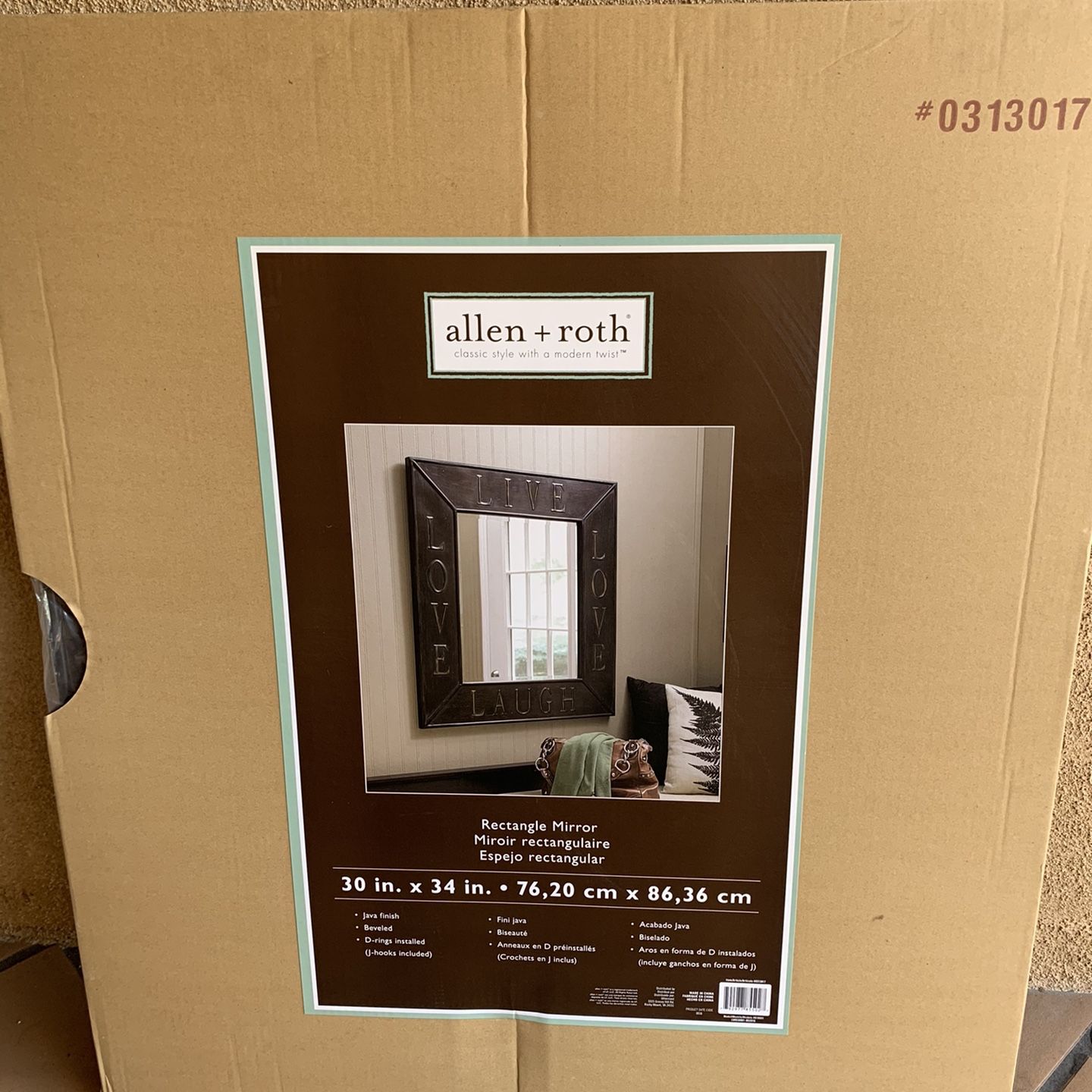 Allen + roth Mirror. Live, Love, Laugh. Brand New