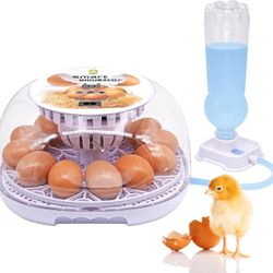 Egg Incubator, Fully Automatic Incubator for Chicks 12 Egg Incubator for ducks Automatic Water Feeding Poultry Hatching Machine Auto Turning Incubator