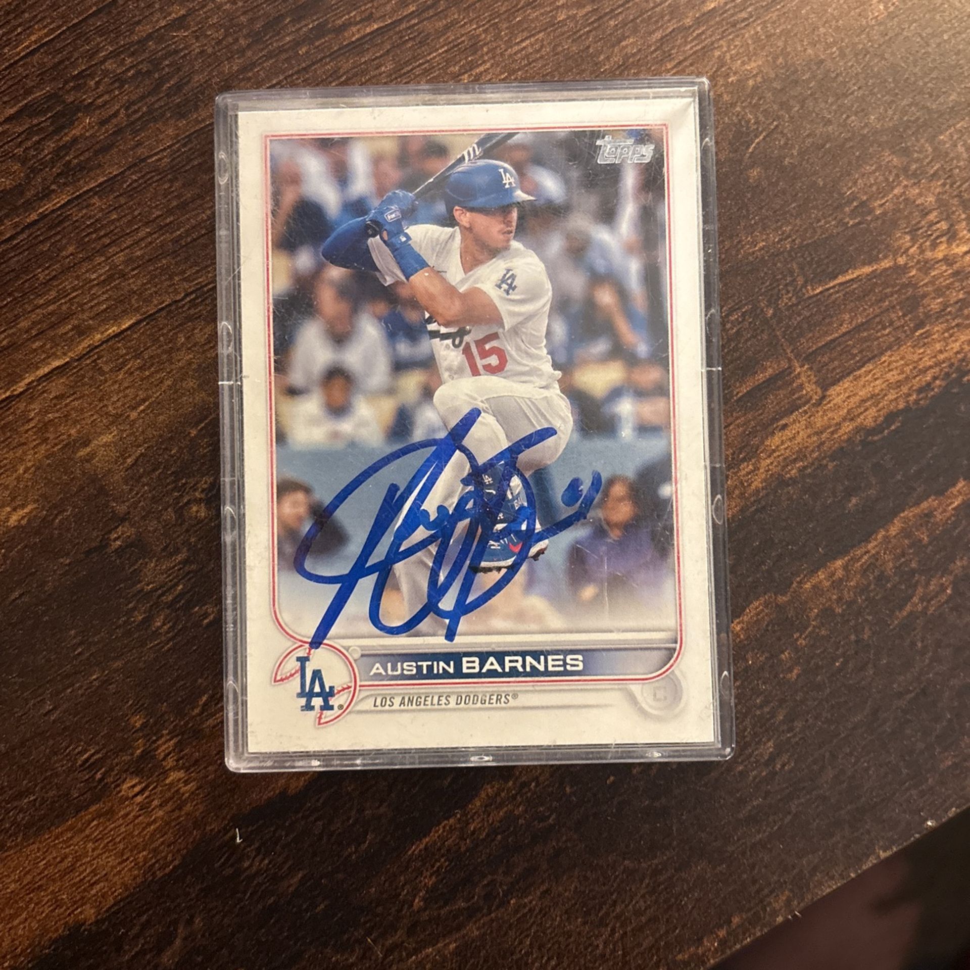 Signed Baseball Card, Austin Barnes, Dodgers