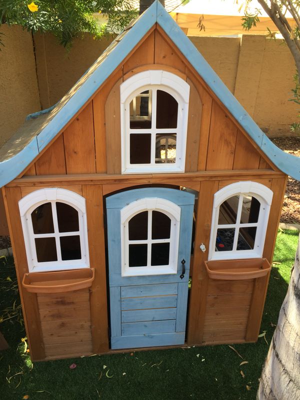 Kidkraft Forestview Kids Outdoor Wooden Playhouse With Bench For Open In The Appcontinue To Mobile Website