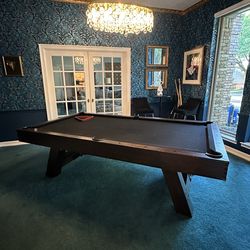 8” Pool Table & Ping Pong Table Combo (Black Felt)