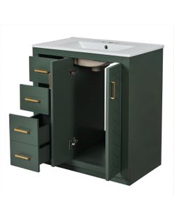 30" Bathroom Vanity with Sink, Bathroom Vanities 30 Inch with Sink, 30 Bathroom Sink Vanity with 3 Drawers & Soft Closing Doors for Bathroom No Mirror