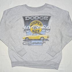 Vintage-Inspired Dodge Super Bee 1969 Coronet Men's Gray Fleece Crew Neck Size M
