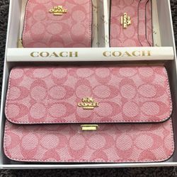 Pink Bag & Wallet Coach Set