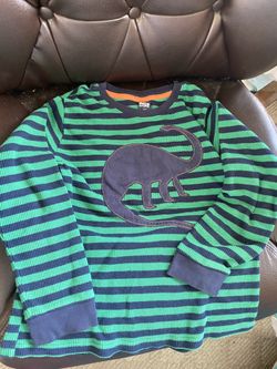 Green Striped Dinosaur Full Sleeve Top Size 7