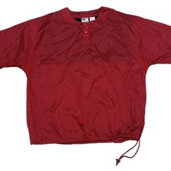 VTG Rawlings Windbreaker Shirt Men’s XL Red Pitching Warm Up Jacket Short Sleeve