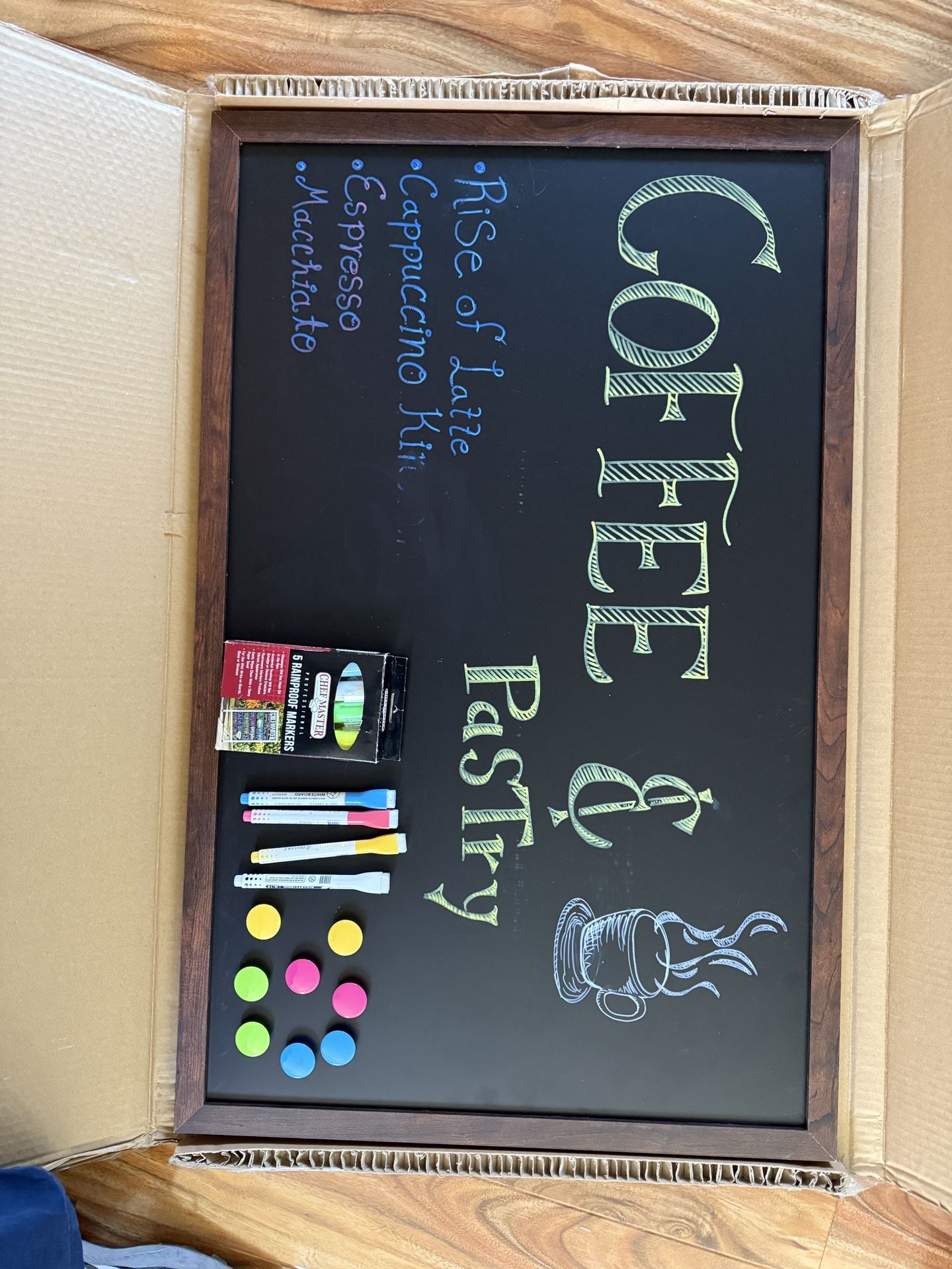 Chalk Board - Dark Wood Trim