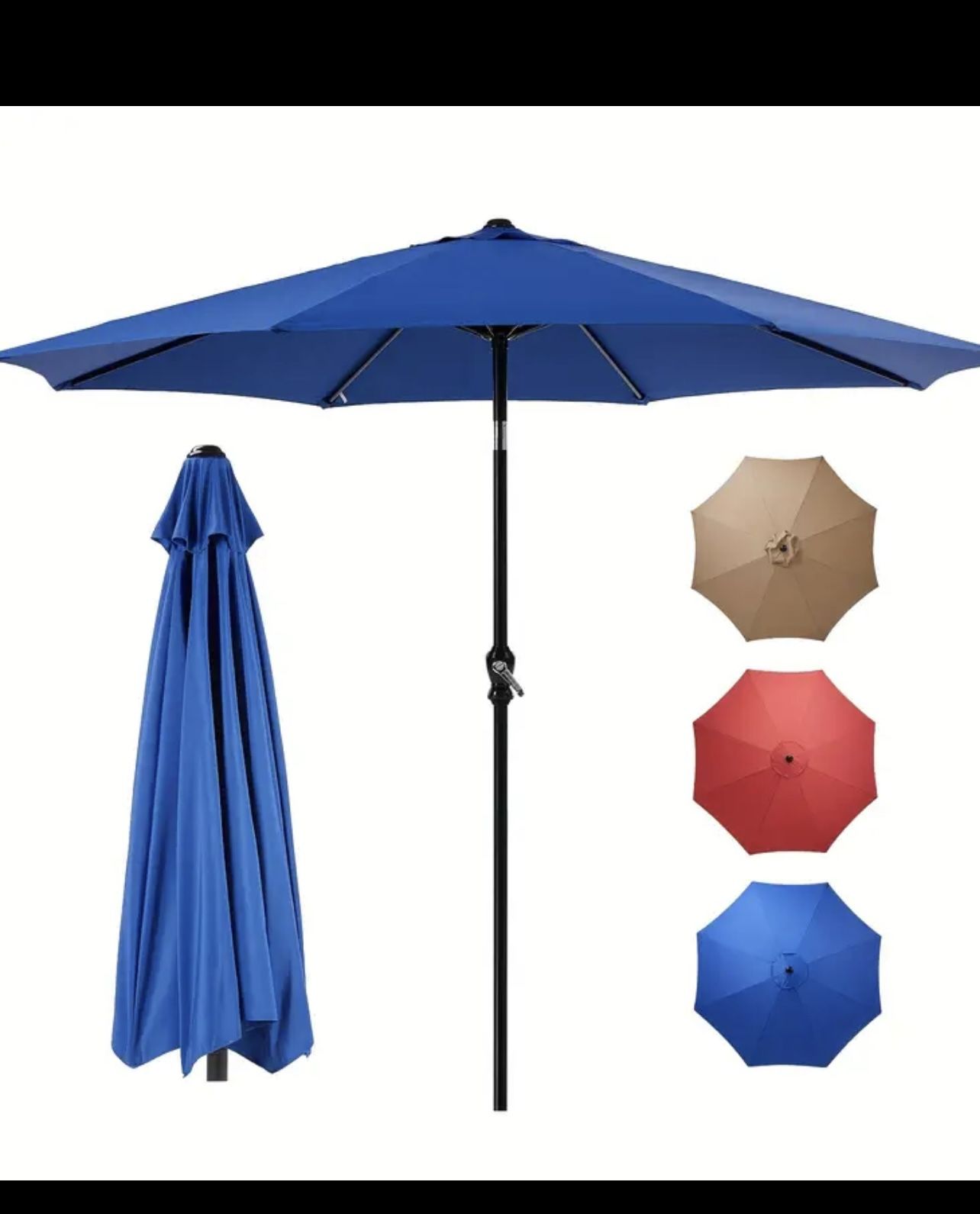 9ft Deluxe Outdoor Patio Umbrella Colors Blue Beige And Red