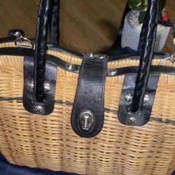 Patricia Nash Wicker Leather Bag