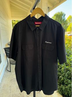 Supreme rhinestone pin up work shirt