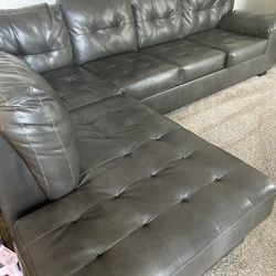 Leather Grey Sectional 
