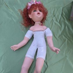Red Hair Doll , Porcelain Fragile