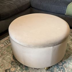 Beige Round Storage Ottoman – $70 OBO