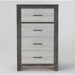Rhex Grey Wood Tall 48" 4 Drawer Chest