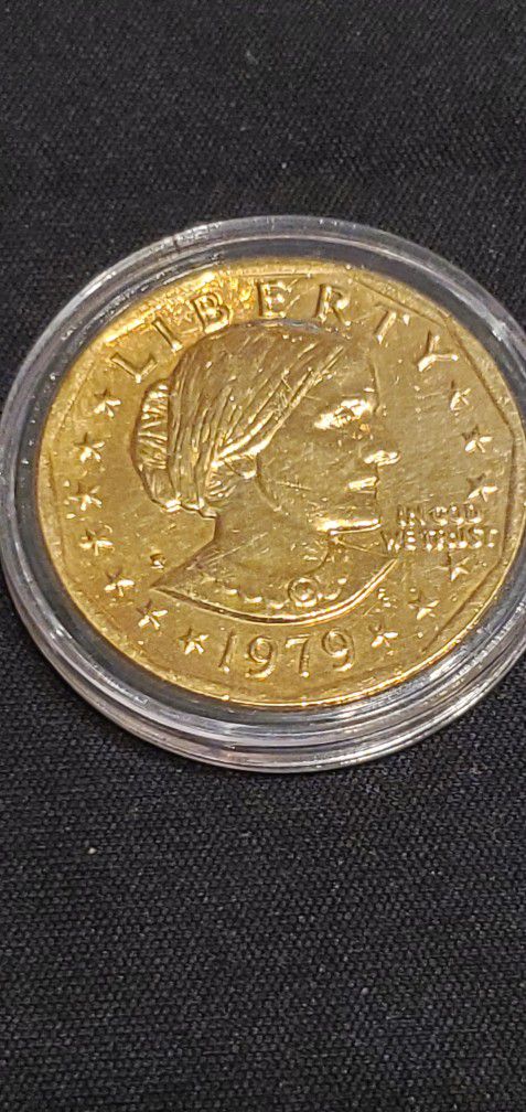 2008P Oklahoma Quarter & 1979P SBA with 24kt Gold Layer 