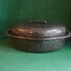 Roast Pan Pot Graniteware Ovenware Metal Cookware