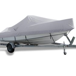 Trailerable Boat Cover, Double-Sided Waterproof Heavy Duty 800D Marine Grade Oxford Cloth New !! 