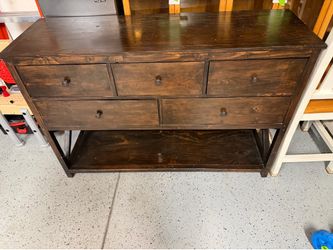 Solid Wood 5-Drawer Dresser  – Rustic Style