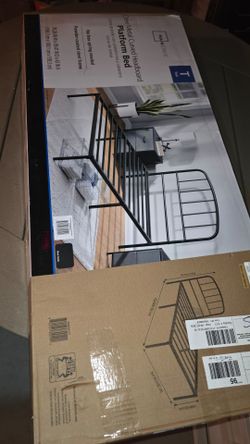 Brand New Twin Metal Bed Frame with Curved Headboard