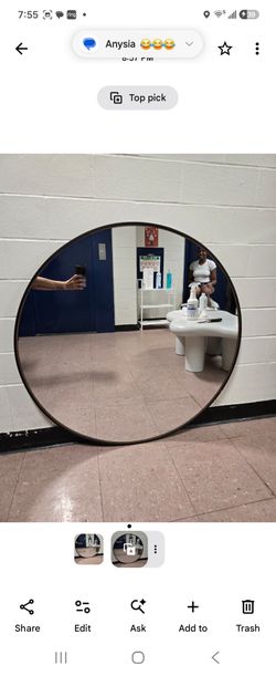 Better Homes & Gardens 34" Round Metal Wall Mirror Oil Rubbed Bronze Circle
/ Large Round Wall Mirror Dark Frame
