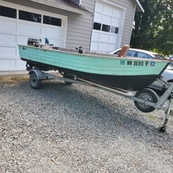 Fishing Boat +trailer+ 15hp Suzuki Outboard+30lb Minnkota