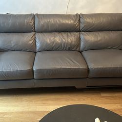 Grey Leather Sofa To Piece