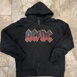AC / DC LICENSED 2010 CONCERT MUSIC BAND ZIP UP HOODIE SWEATSHIRT LARGE