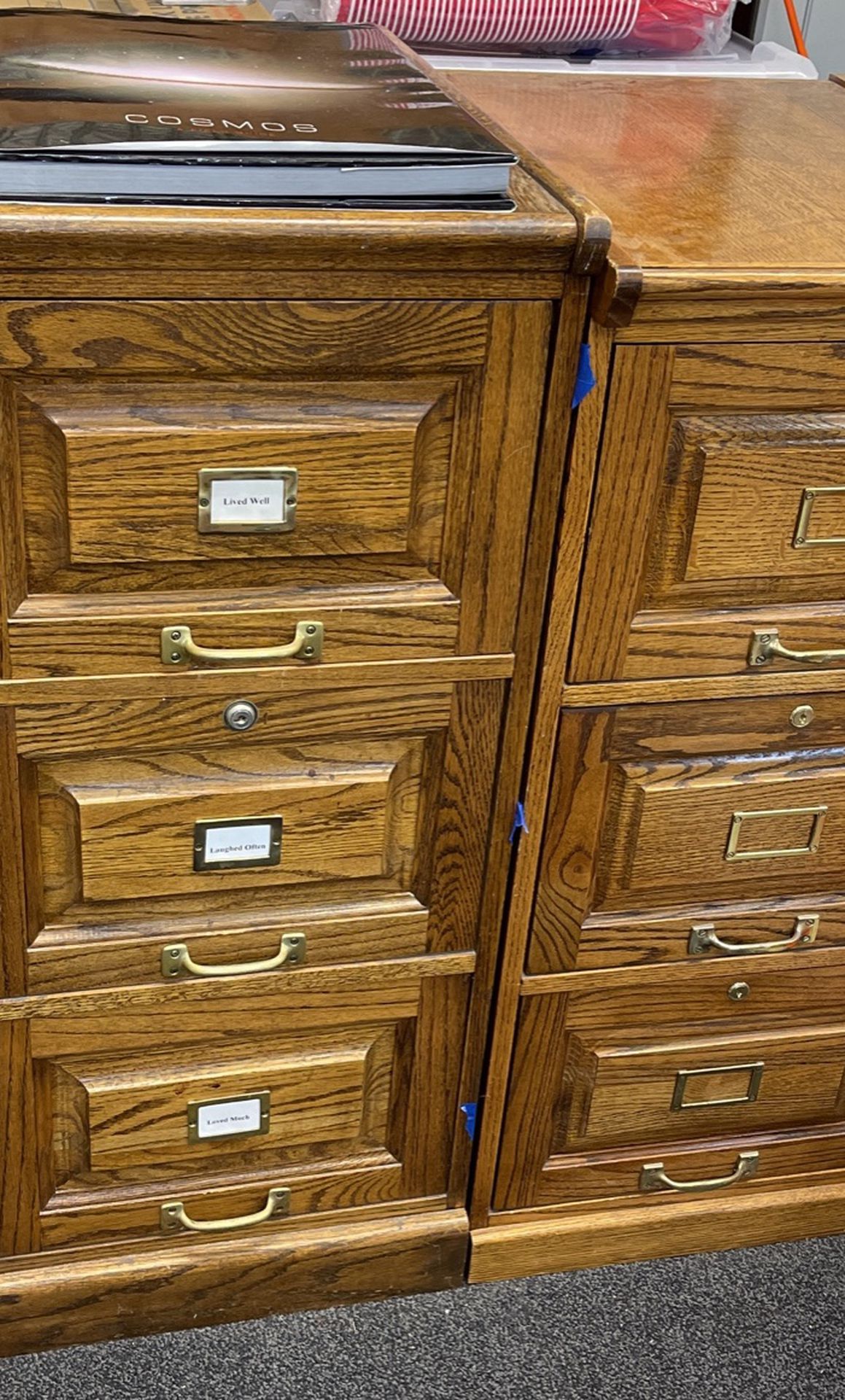 Solid Oak Vertical File Cabinets With Locks - $5 Each
