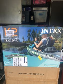 Intex 68306NP Challenger K2 Inflatable Kayak Set With Aluminum Oar BRAND NEW