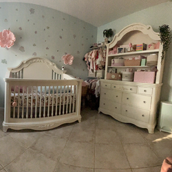 Baby crib and dresser