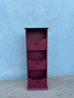Red wooden storage