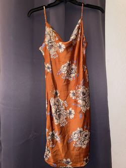 Floral Orange Dress Size M