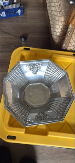 Silver Octagonal Decorative Bowl