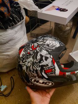 HJC Motocross Helmet Skull Graphic