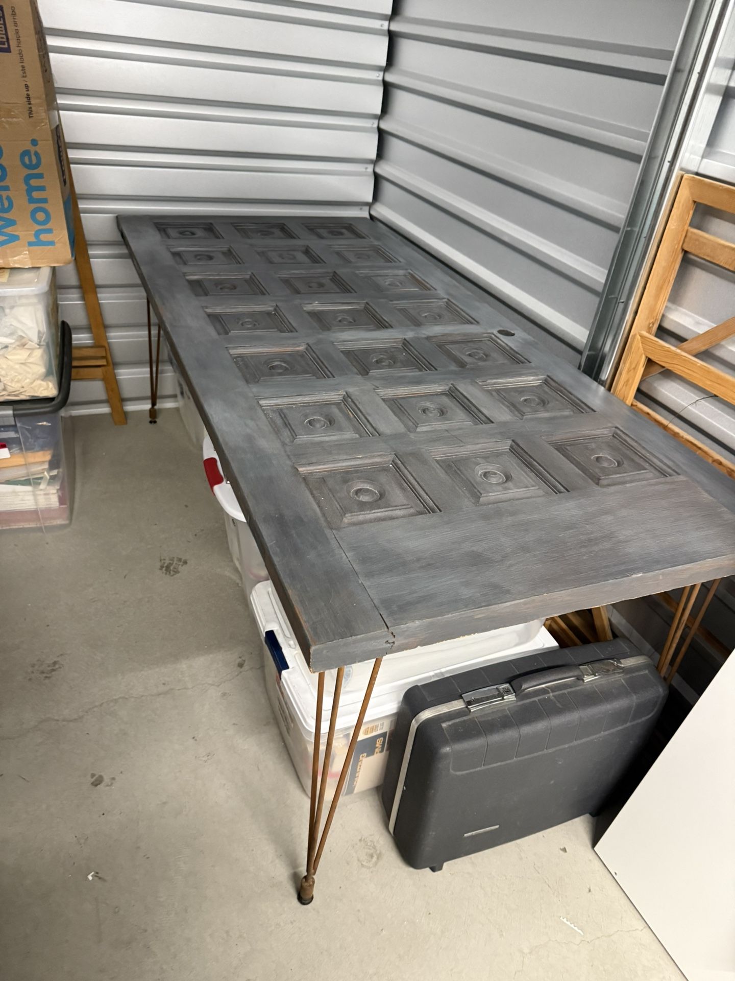 Old Door With glass top Dining Table