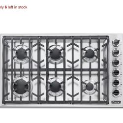  Viking Stainless Steel 6 Gas Burner Professional 5 Series Cooktop VGSU53616BSS   