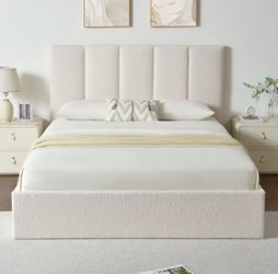 Hydraulic Lift Up Storage Queen Platform Bed/ Cama tamaño queen con almacenamiento