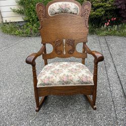 Gorgeous, antique rocking chair, oak restored