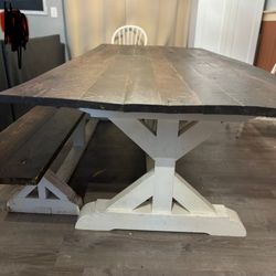 Farmhouse Dining Table And Bench