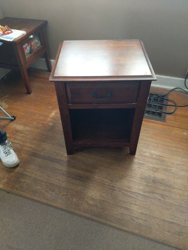 All Dark Wood Bed Night Stand or for Office