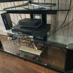 3 Tier Glass TV Entertainment Equipment Stand 