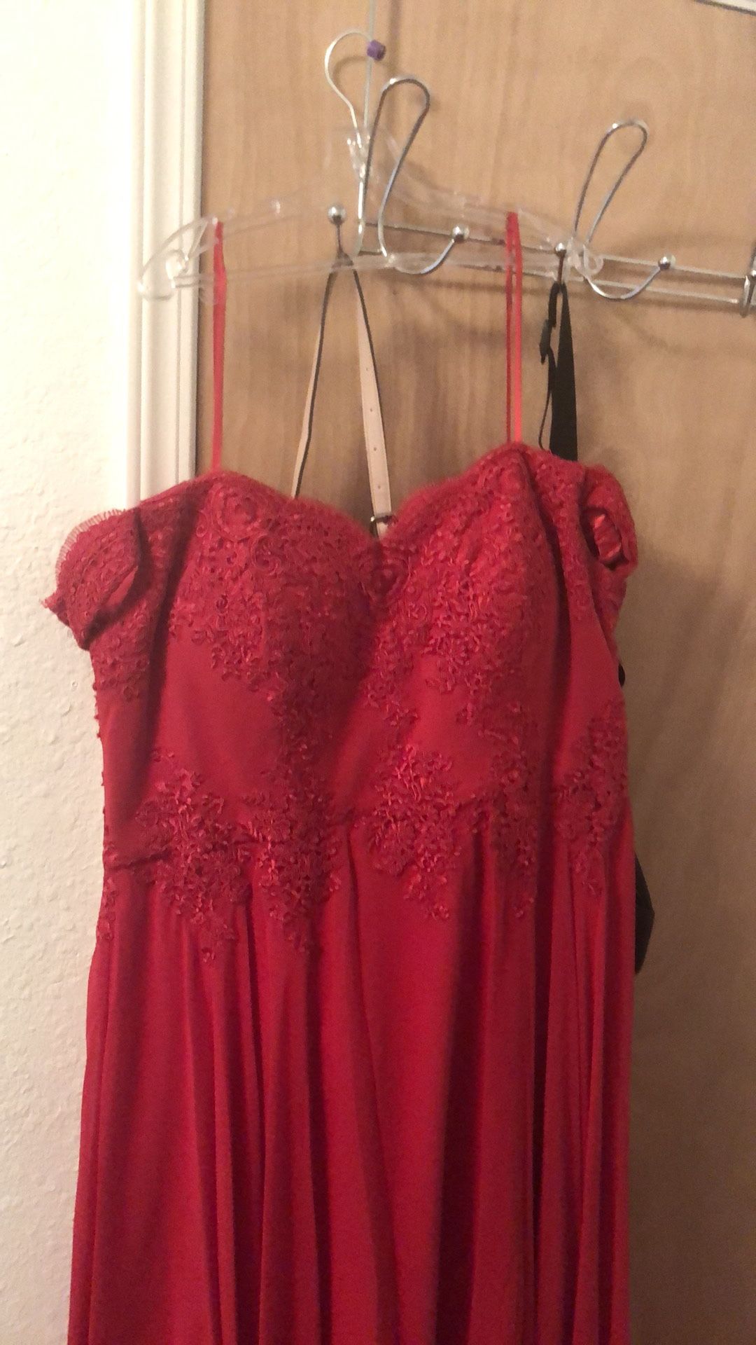 Red Off Shoulder Prom Dress