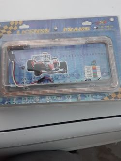 License plate frame led white