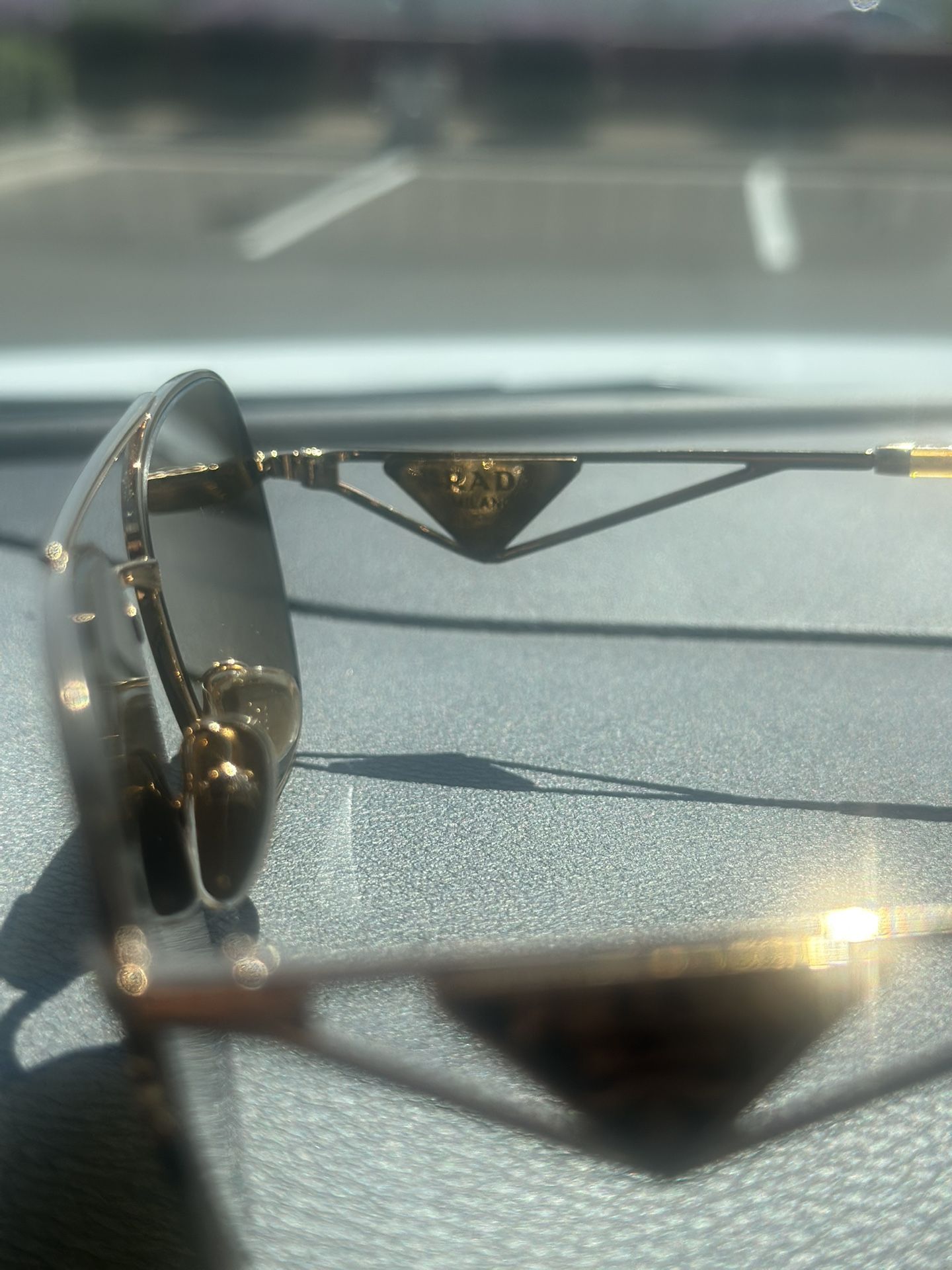 Never Worn Prada Gold frame Sunglasses