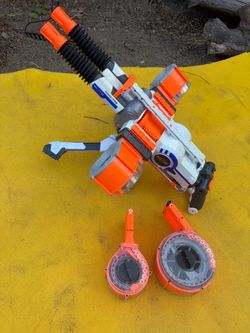 NERF ELITE RHINO-FIRE + 4 DRUM MAGAZINES – TESTED & WORKING – $100 OBO