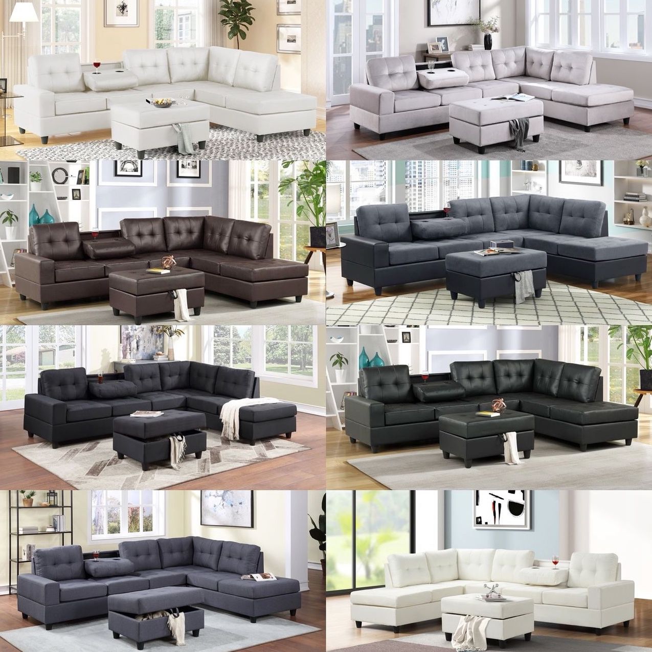New Sectional With Ottoman And Free Delivery 