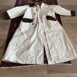 Men’s Scully Rangewear long canvas duster coat with a corduroy collar and cuffs